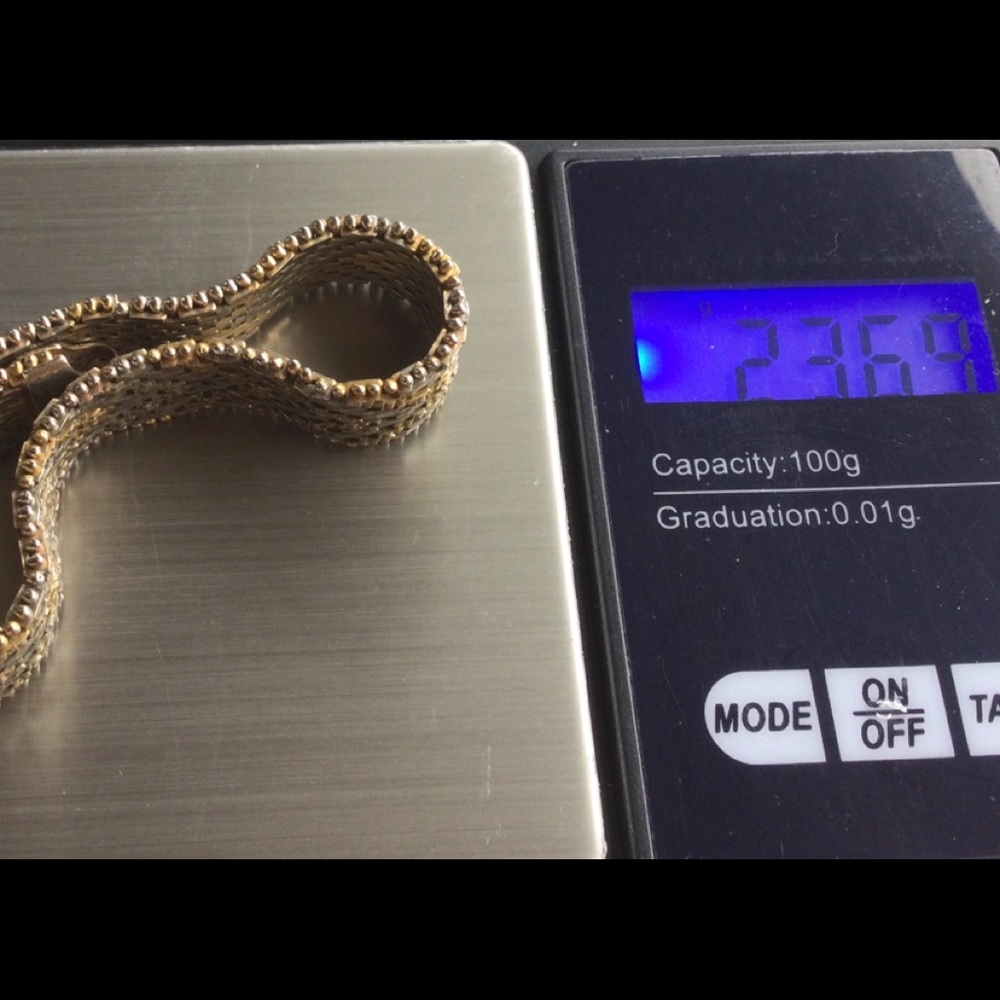 **SOLD** Sterling Dual Color Mesh 7-1/8” Bracelet (C514)